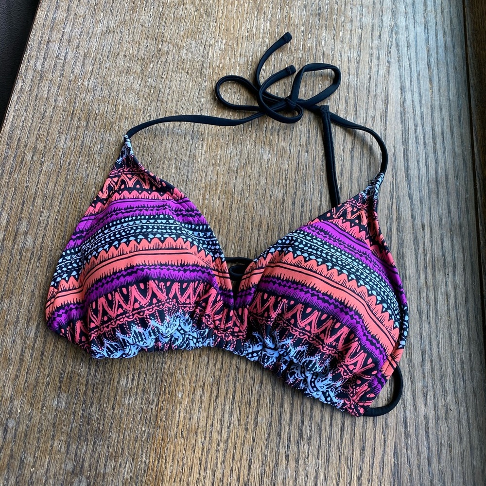 orange & purple bathing suit top!